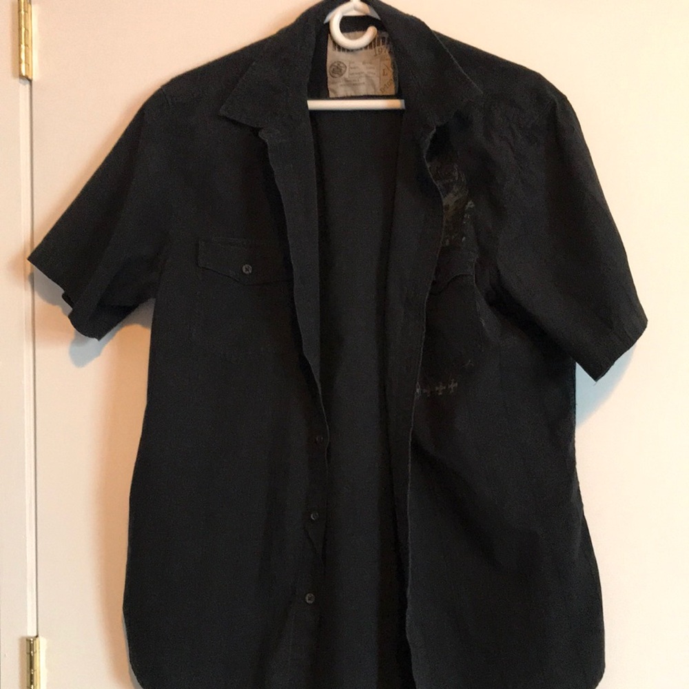 Mens MACHINE Graphic button up